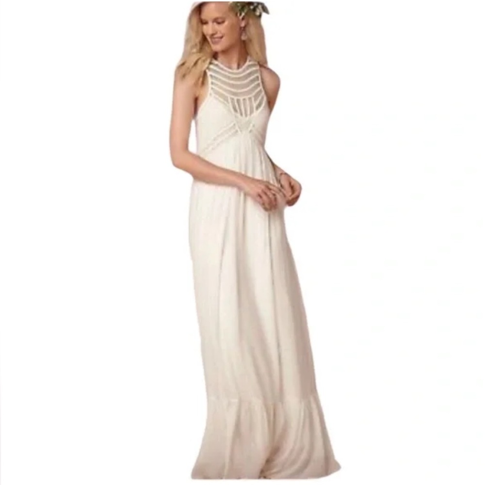 BHLDN twelfth st jessalyn white sleeveless maxi bridal dress size 4 - Picture 4 of 15